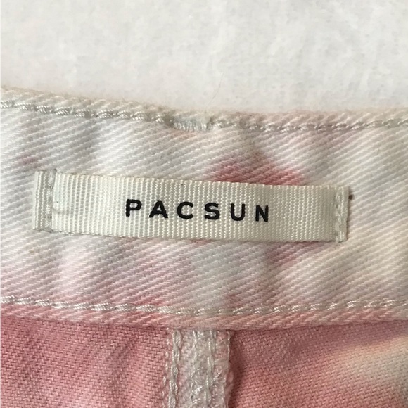 NWT Pacsun Womens Cut Off Denim Shorts Size 27 Tie Dye High Raise Festival - Picture 9 of 16